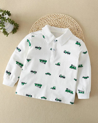 Trendy Kids Apparel Kids Clothing Boys' Long Sleeve Cotton Polo Shirt