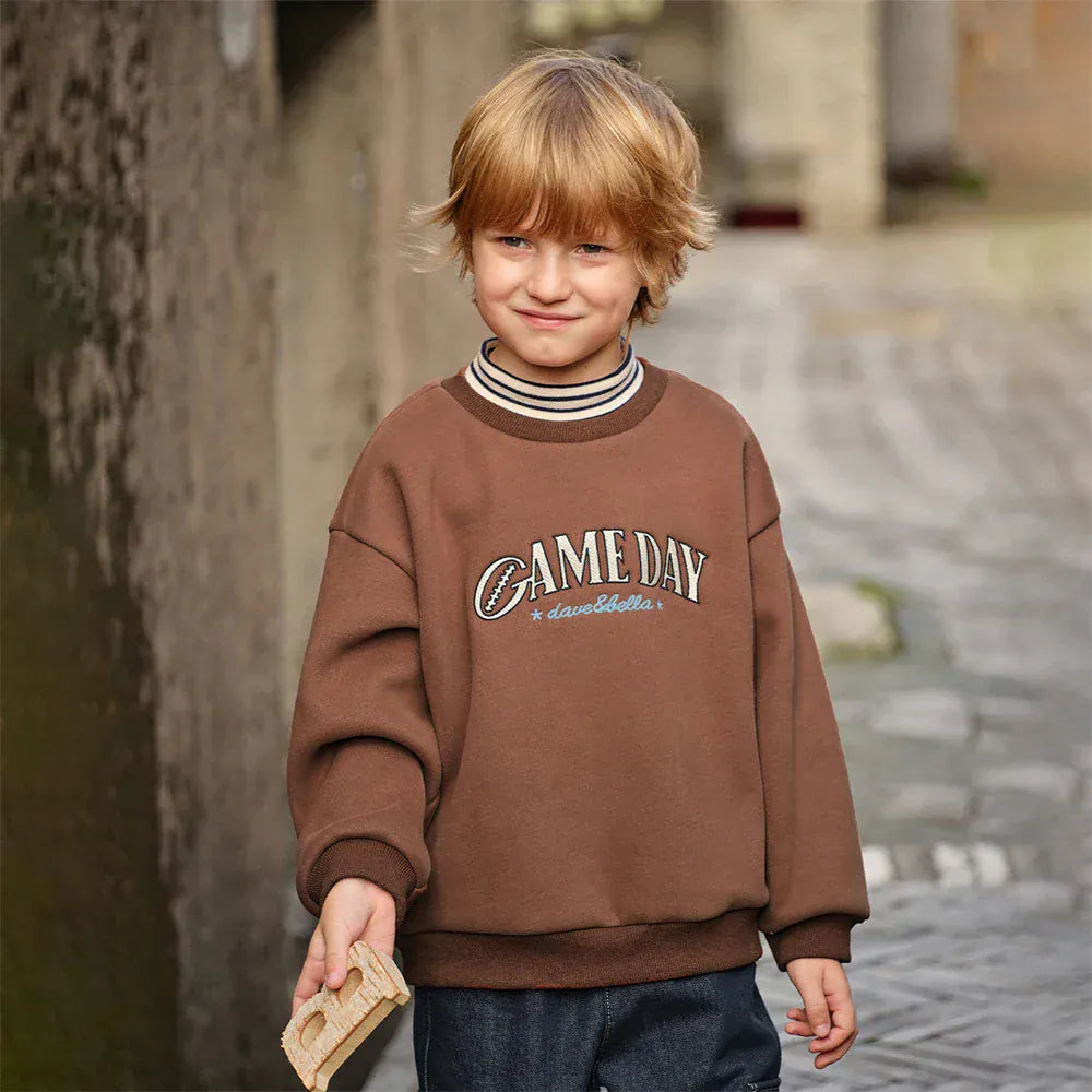 Trendy Kids Apparel Kids Clothing Boys Long Sleeve Fleece-lined Pullover