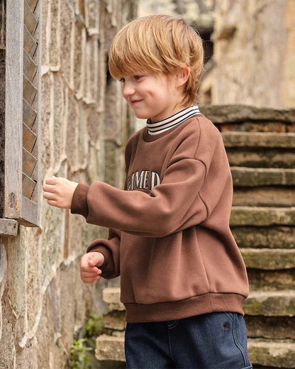 Trendy Kids Apparel Kids Clothing Boys Long Sleeve Fleece-lined Pullover