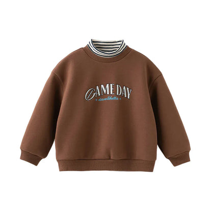 Trendy Kids Apparel Kids Clothing Boys Long Sleeve Fleece-lined Pullover