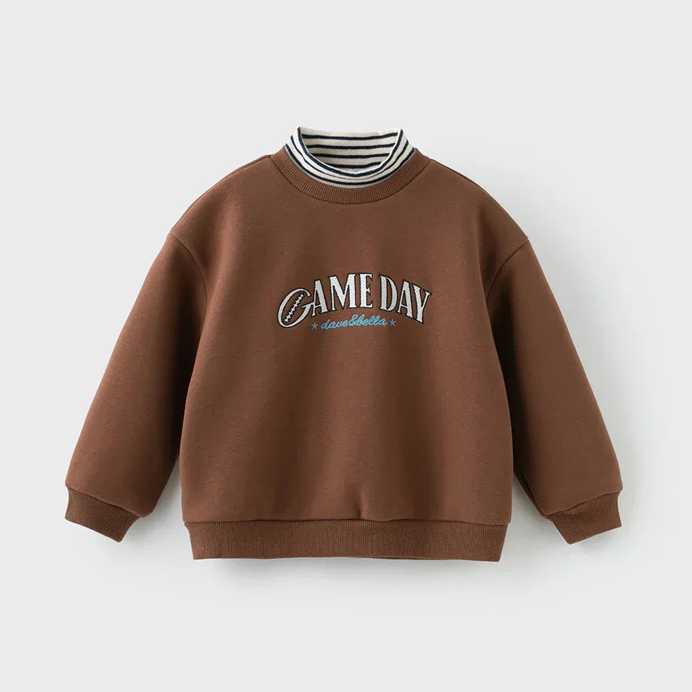 Trendy Kids Apparel Kids Clothing Boys Long Sleeve Fleece-lined Pullover