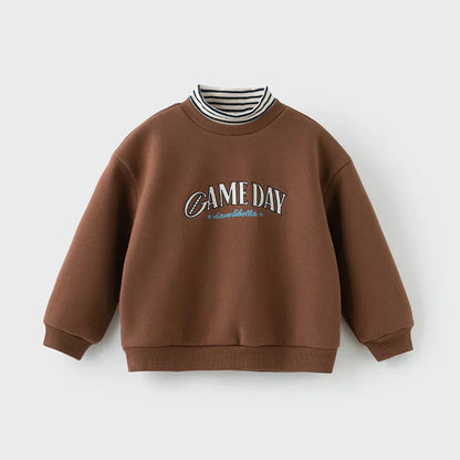 Trendy Kids Apparel Kids Clothing Boys Long Sleeve Fleece-lined Pullover