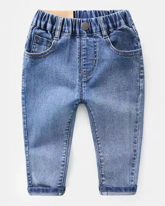 Trendy Kids Apparel Kids Clothing Boys Loose Fit Elastic Thin Denim Jeans