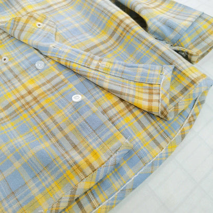 Trendy Kids Apparel Kids Clothing Boys' Loose Fit Plaid Cotton Long Sleeve Shirt