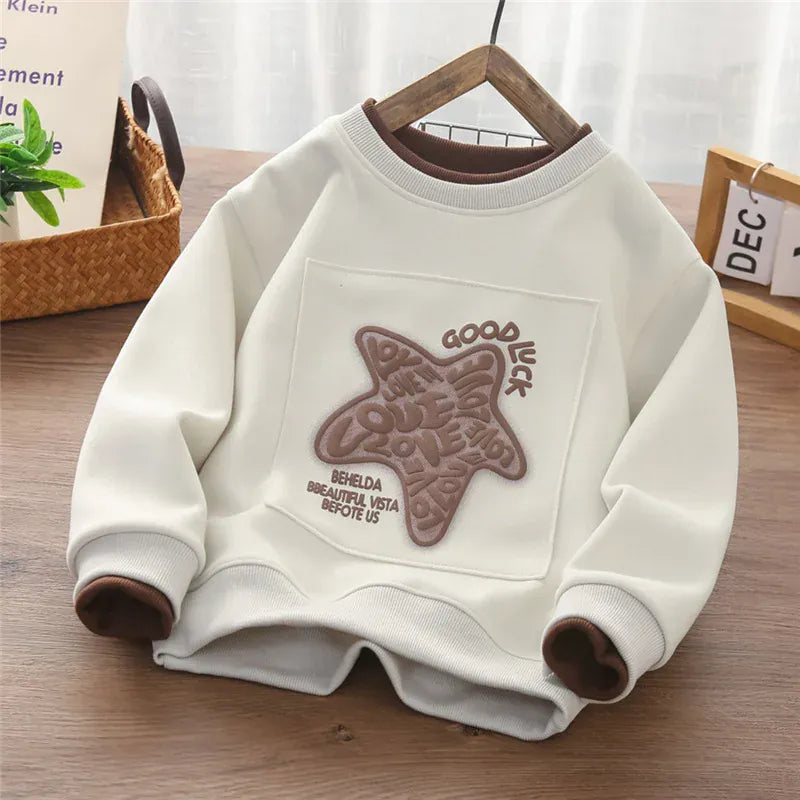 Trendy Kids Apparel Kids Clothing Boys' Loose-Fit Printed Sweatshirt | Autumn/Spring Casual Pullover