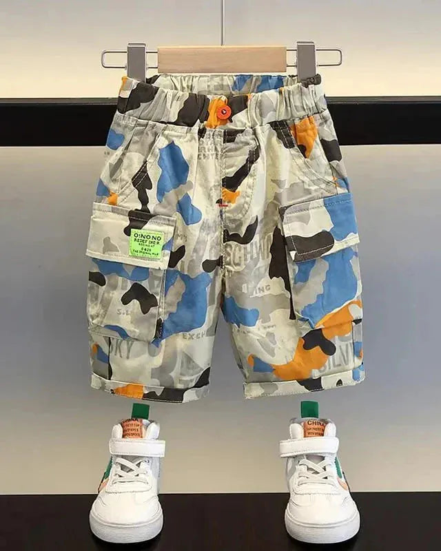 Trendy Kids Apparel Kids Clothing Boys' New 2026 Summer Casual Camouflage Capris Pants