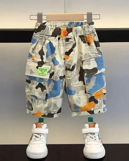 Trendy Kids Apparel Kids Clothing Boys' New 2026 Summer Casual Camouflage Capris Pants