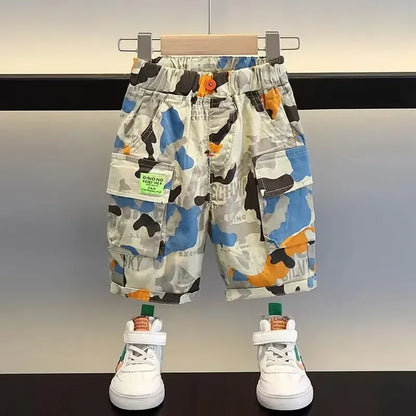 Trendy Kids Apparel Kids Clothing Boys' New 2026 Summer Casual Camouflage Capris Pants