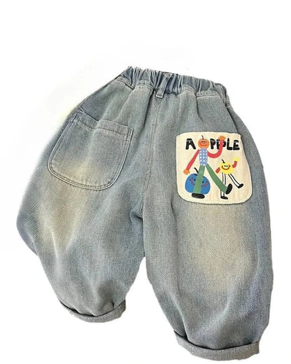 Trendy Kids Apparel Kids Clothing Boys' New Fashionable Loose Fit Straight Leg Denim Jeans