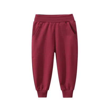 Trendy Kids Apparel Kids Clothing Boys Solid Color Casual Sports Trousers