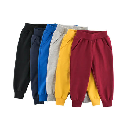 Trendy Kids Apparel Kids Clothing Boys Solid Color Casual Sports Trousers