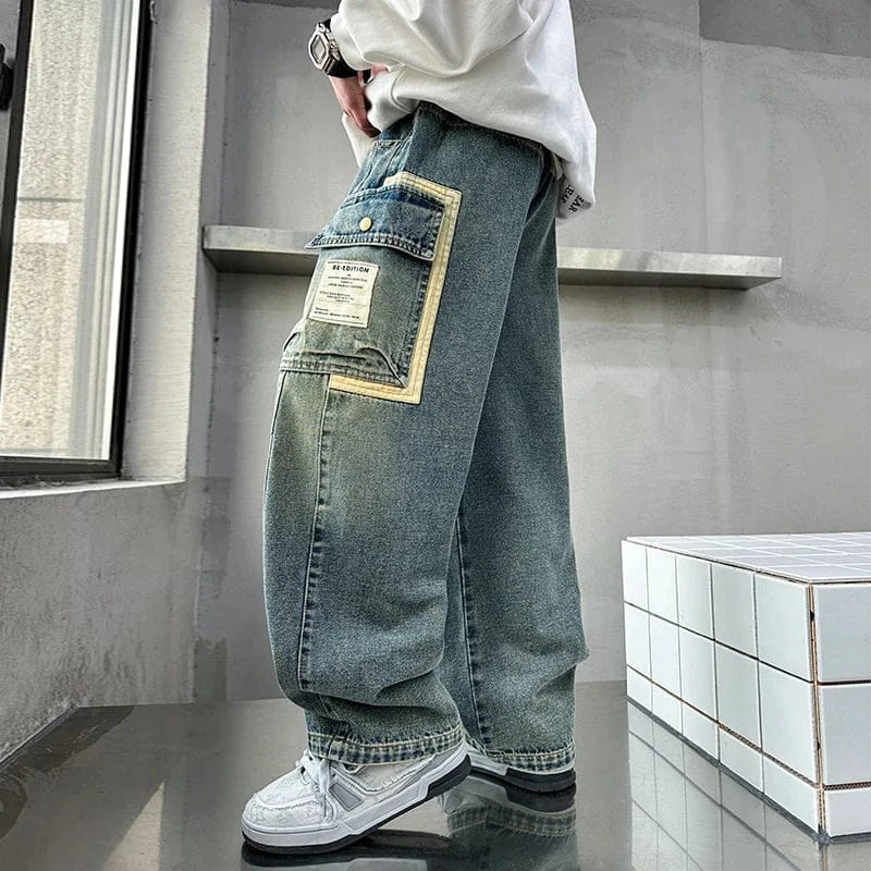 Trendy Kids Apparel Kids Clothing Boys' Straight Wide-Leg Work Pants Jeans