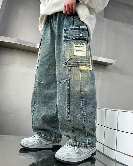 Trendy Kids Apparel Kids Clothing Boys' Straight Wide-Leg Work Pants Jeans