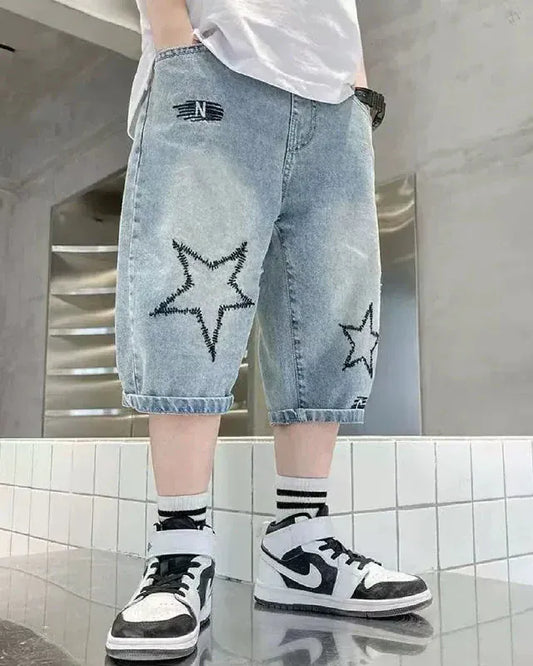 Trendy Kids Apparel Kids Clothing Boys' Summer Casual Straight Fit Denim Shorts
