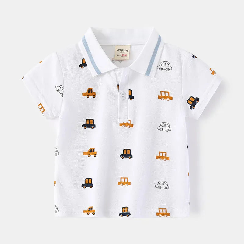 Trendy Kids Apparel Kids Clothing Boys' Summer Cotton Polo Shirt with Stand Collar