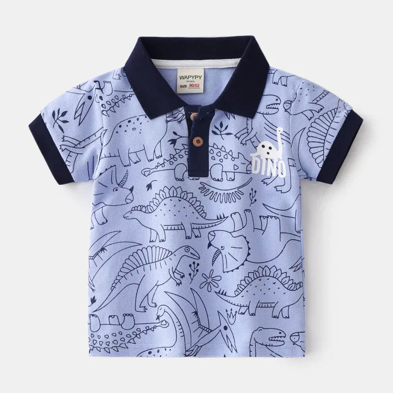 Trendy Kids Apparel Kids Clothing Boys' Summer Cotton Polo Shirt with Stand Collar