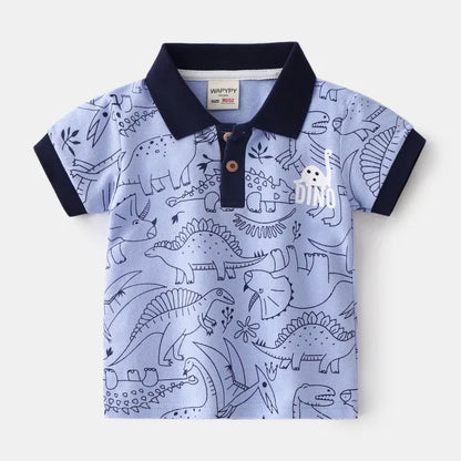 Trendy Kids Apparel Kids Clothing Boys' Summer Cotton Polo Shirt with Stand Collar