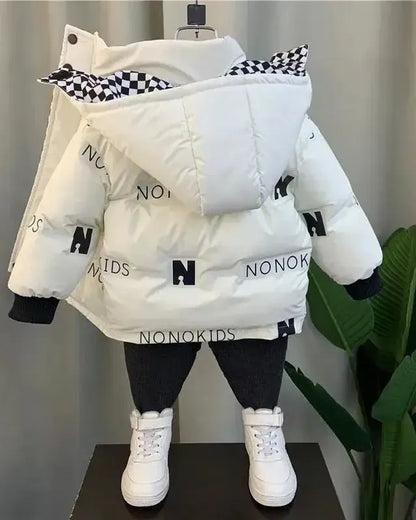 Trendy Kids Apparel Kids Clothing Boys' Thickened Hooded Winter Parka