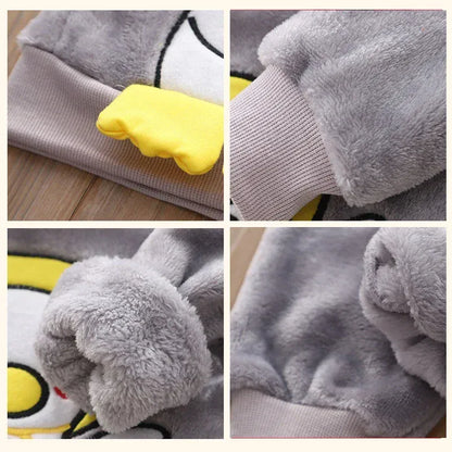 Trendy Kids Apparel Kids Clothing Children's Autumn/Winter Thick Flannel Fleece Pajama Set