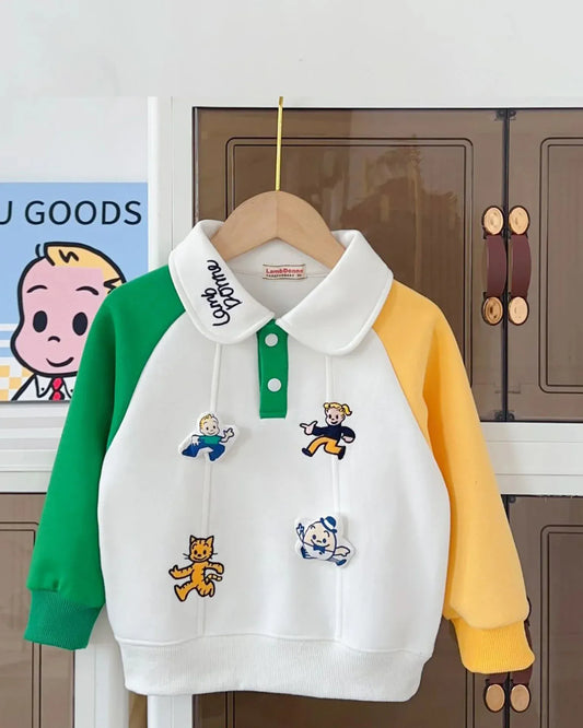 Trendy Kids Apparel Kids Clothing Children's Sporty Long Sleeve Polo Pullover