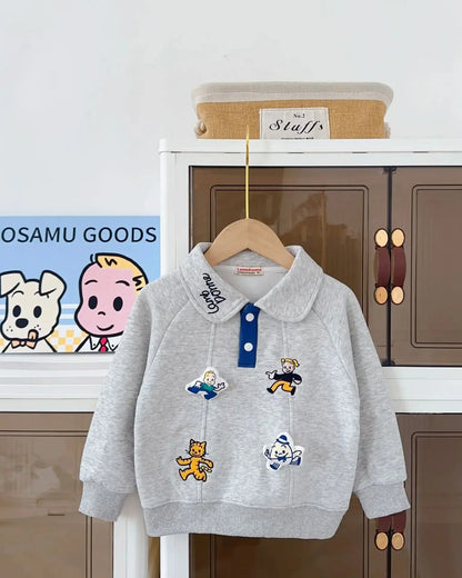 Trendy Kids Apparel Kids Clothing Children's Sporty Long Sleeve Polo Pullover