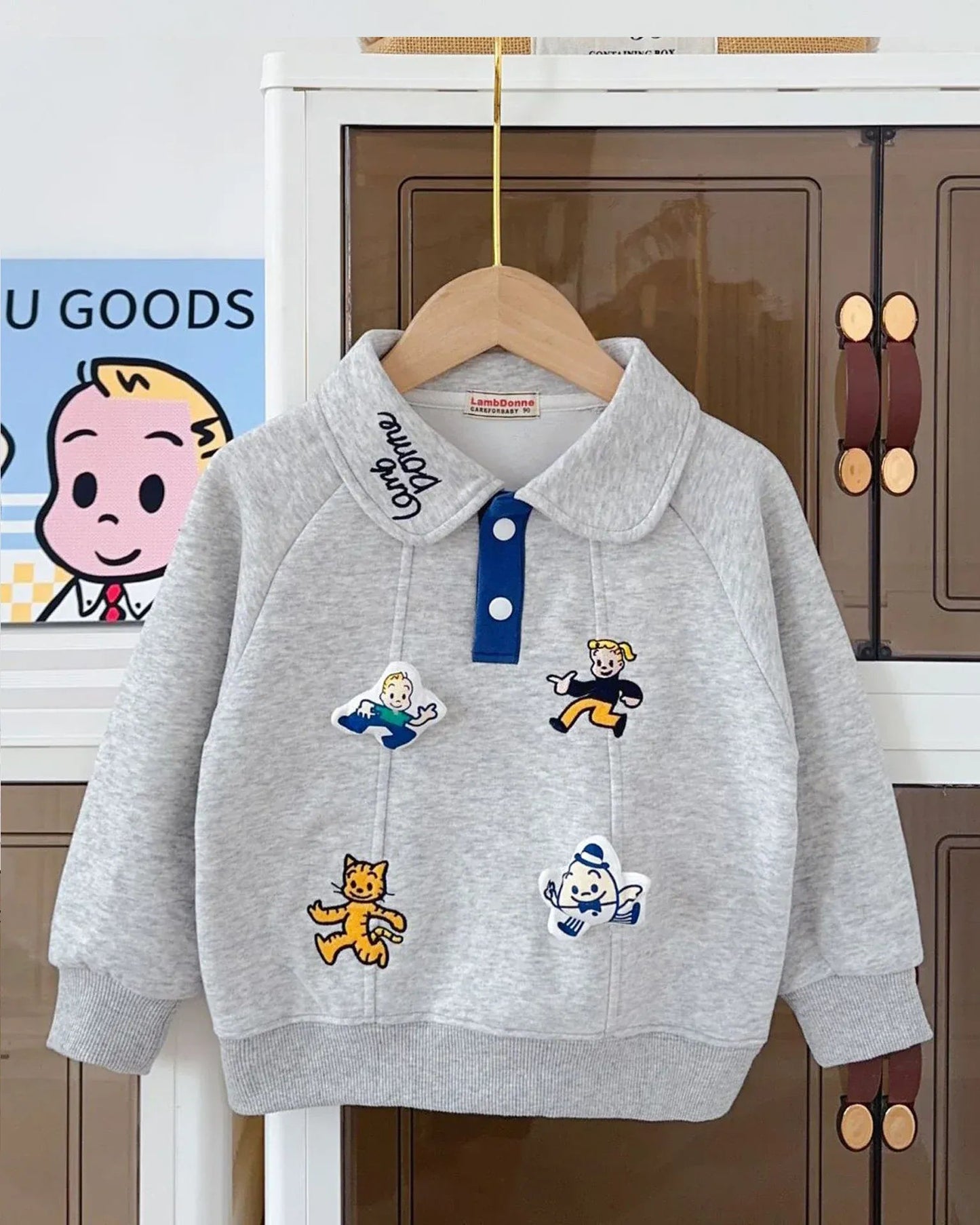 Trendy Kids Apparel Kids Clothing Children's Sporty Long Sleeve Polo Pullover