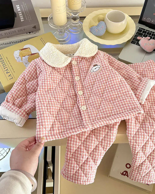 Trendy Kids Apparel Kids Clothing Children's Thickened Cotton Padded Coat & Matching Pants