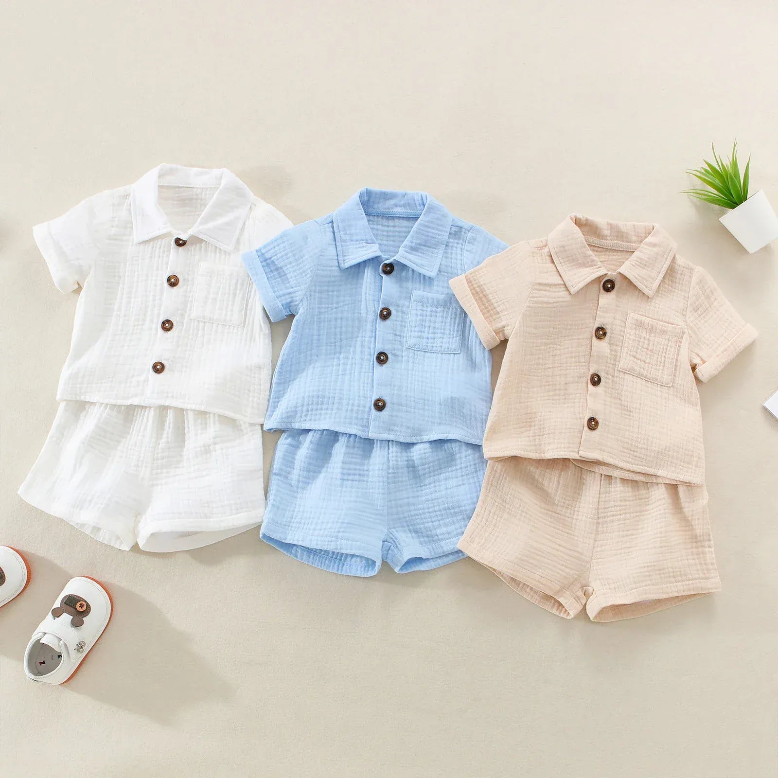 Trendy Kids Apparel Kids Clothing Cotton Linen Casual Toddler Baby Boys Summer Outfits