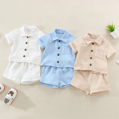 Trendy Kids Apparel Kids Clothing Cotton Linen Casual Toddler Baby Boys Summer Outfits
