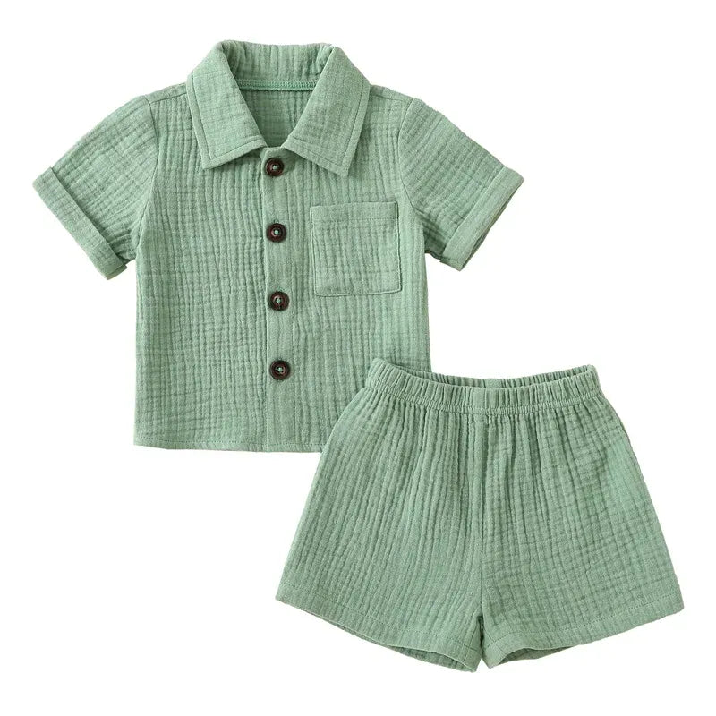 Trendy Kids Apparel Kids Clothing Cotton Linen Casual Toddler Baby Boys Summer Outfits