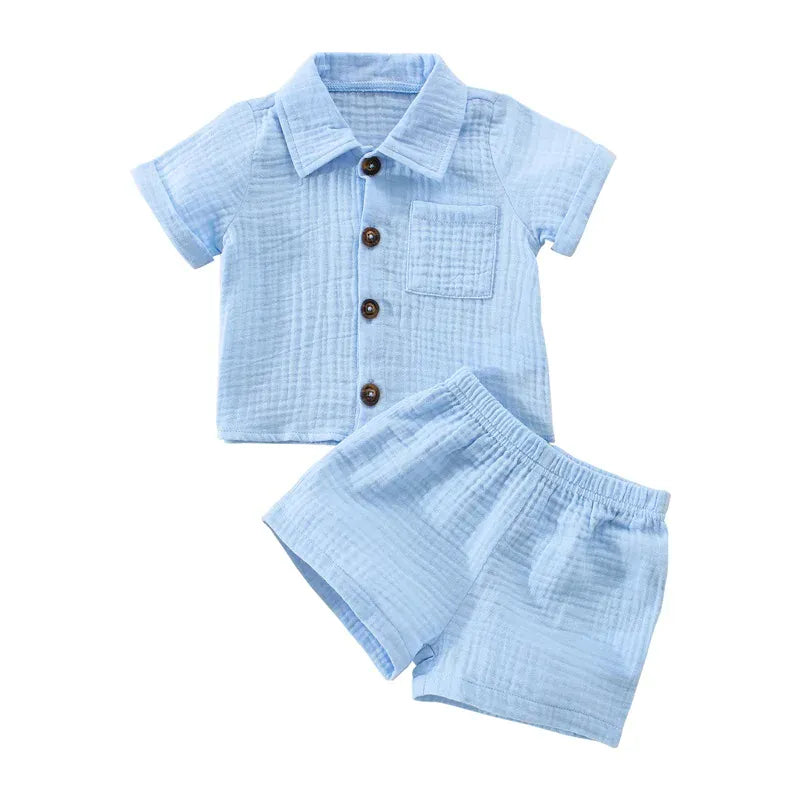 Trendy Kids Apparel Kids Clothing Cotton Linen Casual Toddler Baby Boys Summer Outfits