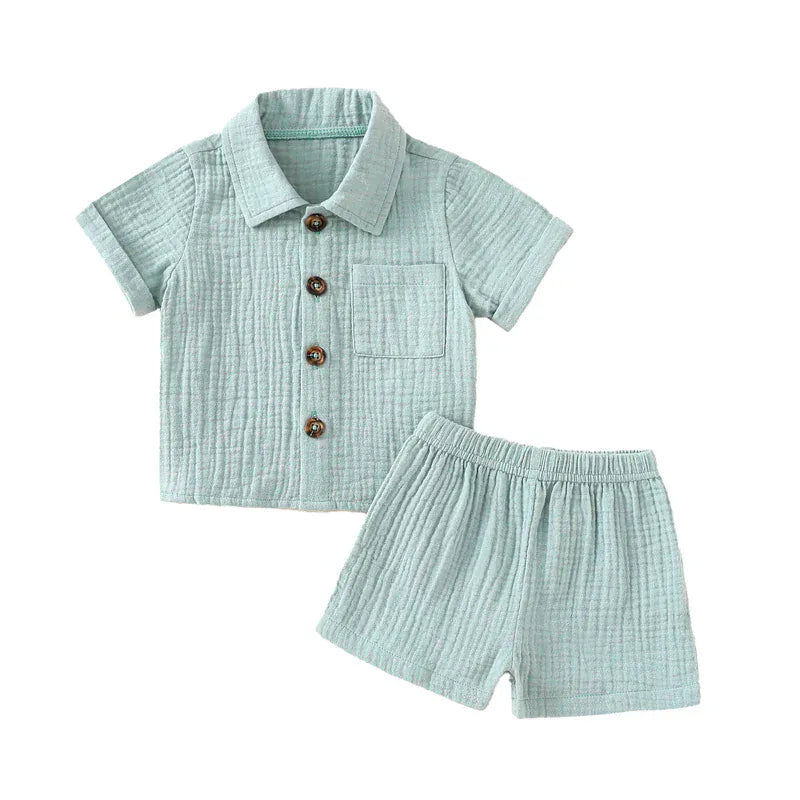 Trendy Kids Apparel Kids Clothing Cotton Linen Casual Toddler Baby Boys Summer Outfits