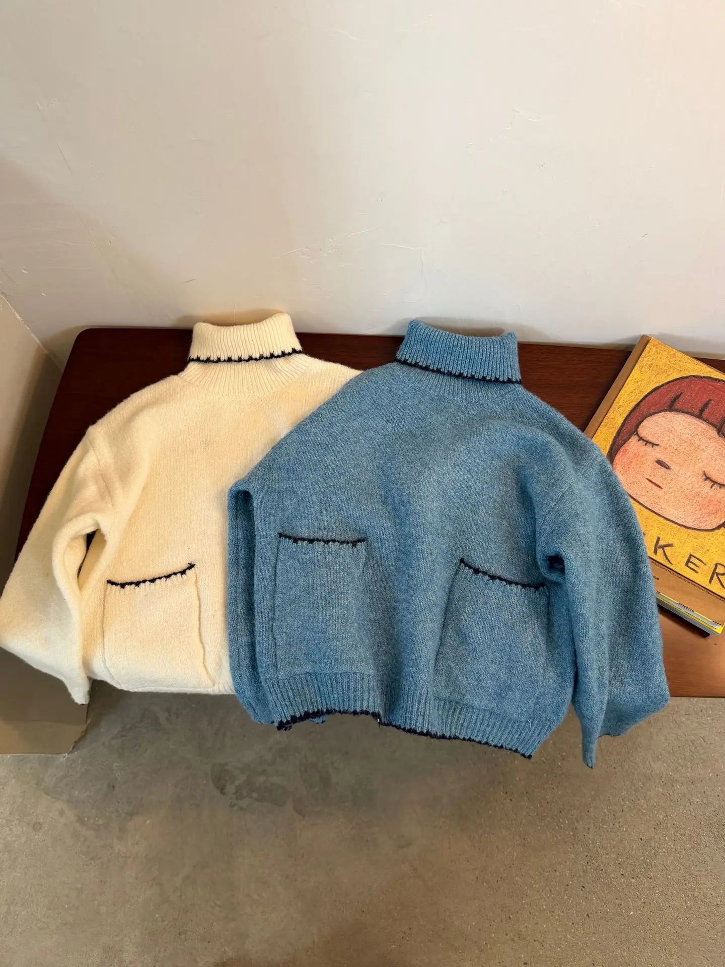 Trendy Kids Apparel Kids Clothing Girl Turtleneck Sweater