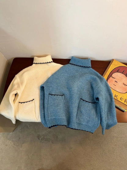 Trendy Kids Apparel Kids Clothing Girl Turtleneck Sweater