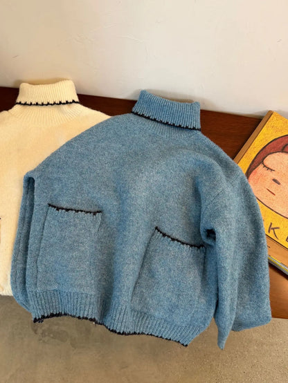 Trendy Kids Apparel Kids Clothing Girl Turtleneck Sweater