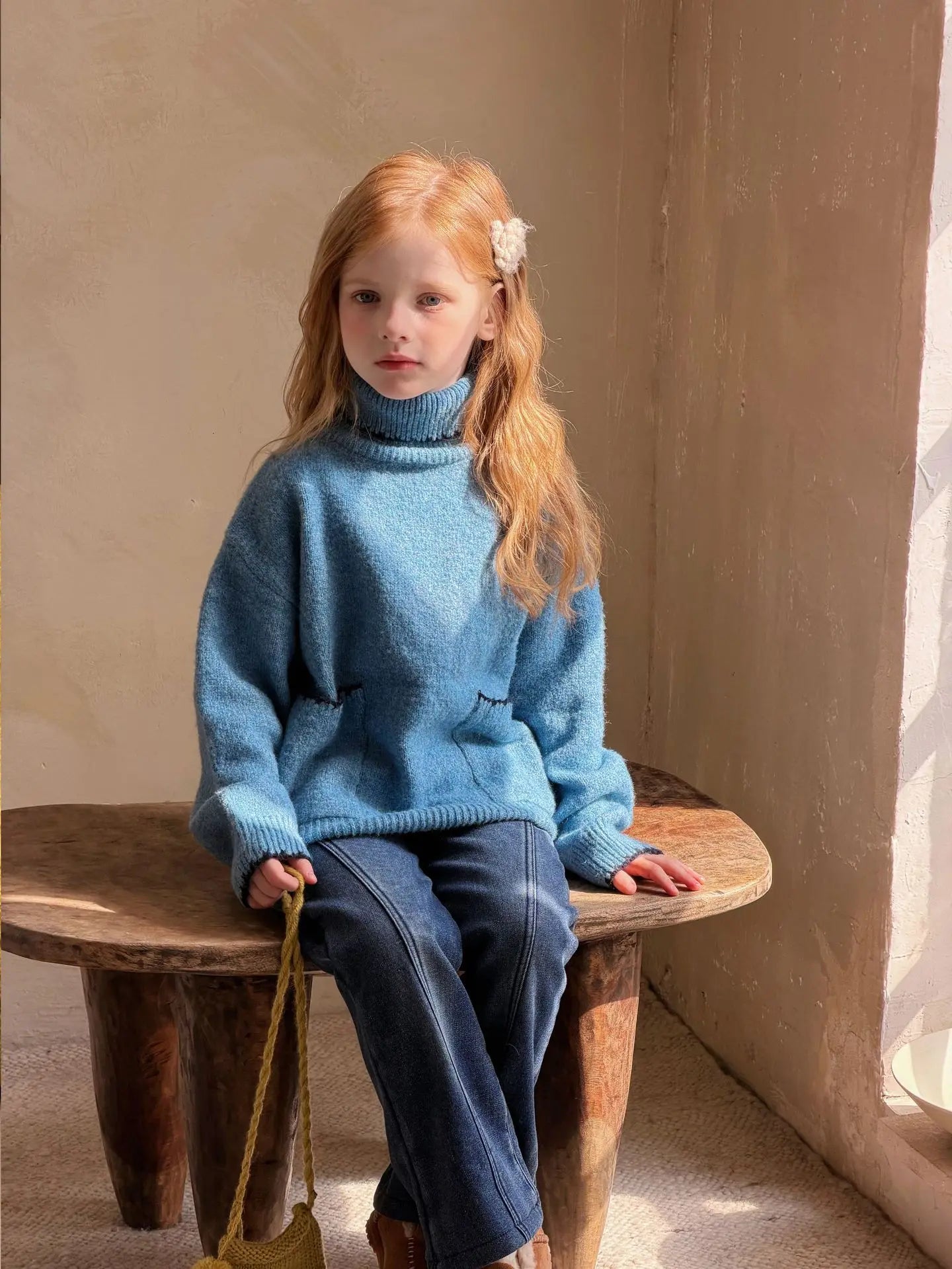 Trendy Kids Apparel Kids Clothing Girl Turtleneck Sweater