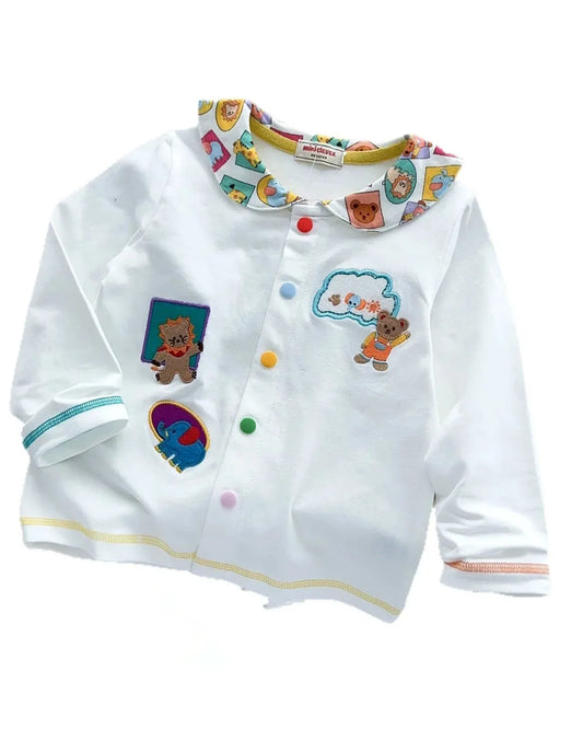 Trendy Kids Apparel Kids Clothing Girls' Autumn Cartoon Little Lion/Bear Shirt