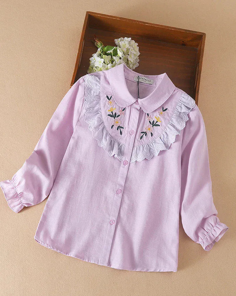 Trendy Kids Apparel Kids Clothing Girls Blouses 100% Cotton