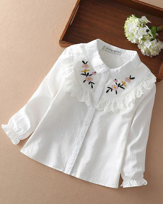Trendy Kids Apparel Kids Clothing Girls Blouses 100% Cotton