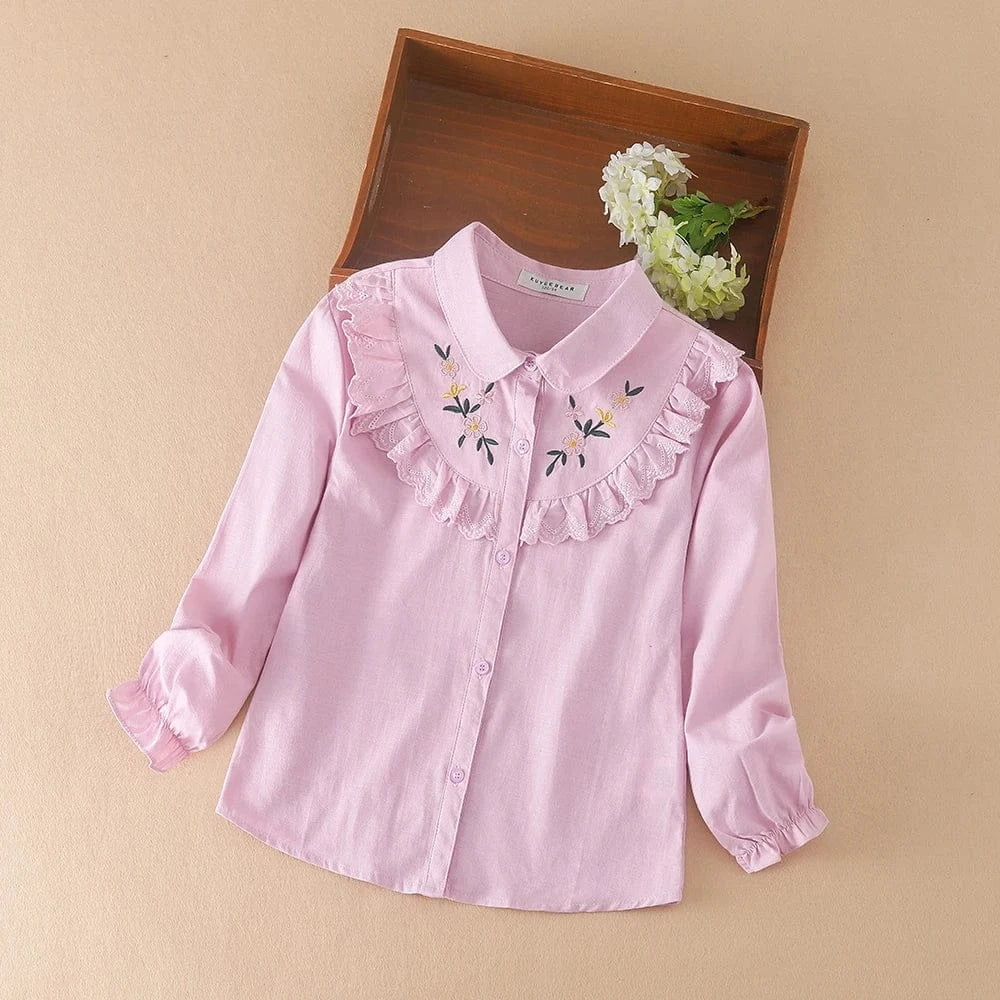Trendy Kids Apparel Kids Clothing Girls Blouses 100% Cotton