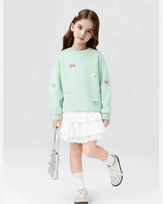 Trendy Kids Apparel Kids Clothing Girls' Candy Color Sweatshirt