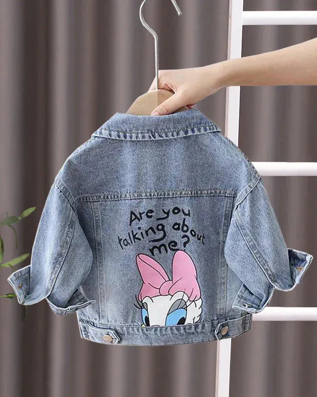 Trendy Kids Apparel Kids Clothing Girls Cartoon Daisy Denim Jacket