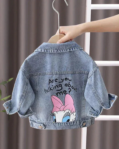 Trendy Kids Apparel Kids Clothing Girls Cartoon Daisy Denim Jacket