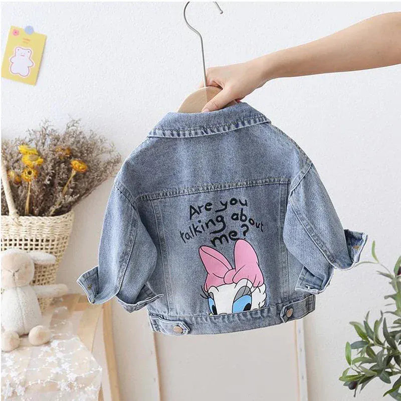 Trendy Kids Apparel Kids Clothing Girls Cartoon Daisy Denim Jacket