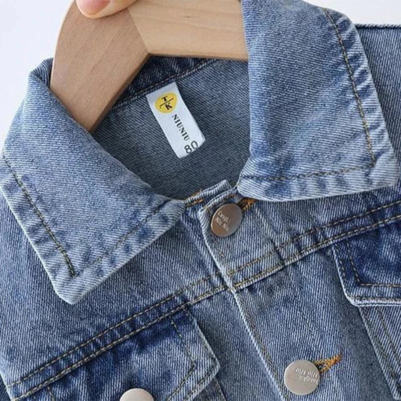 Trendy Kids Apparel Kids Clothing Girls Cartoon Daisy Denim Jacket