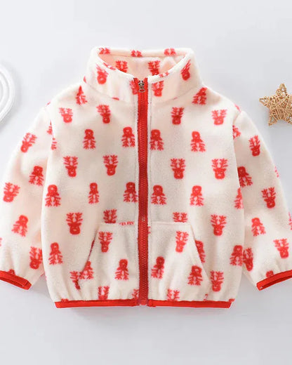 Trendy Kids Apparel Kids Clothing Girls' Cartoon Print Fleece Coat