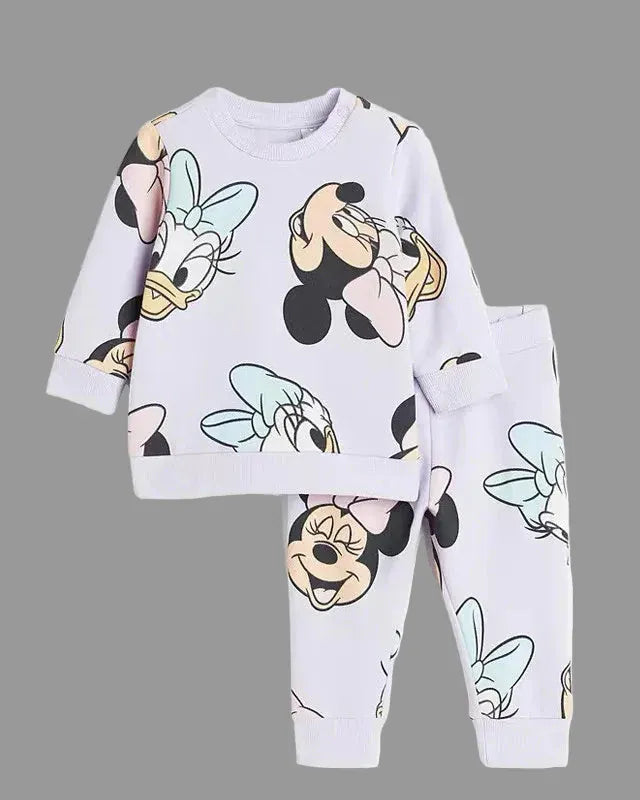 Trendy Kids Apparel Kids Clothing Girls Cartoon Print Tracksuit