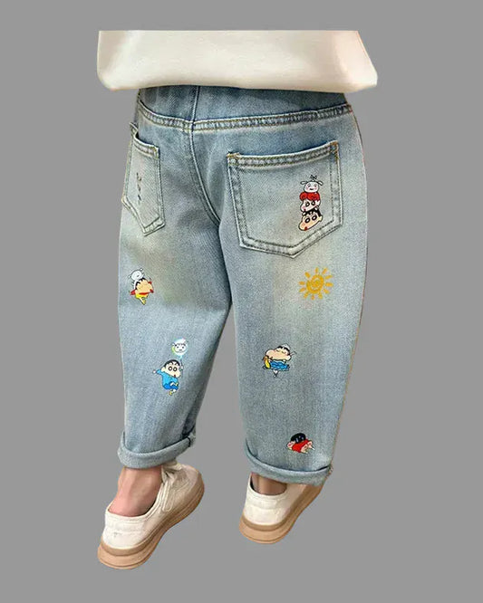 Trendy Kids Apparel Kids Clothing Girls Casual Denim Pants - Toddler Loose Fit Straight Leg Jeans