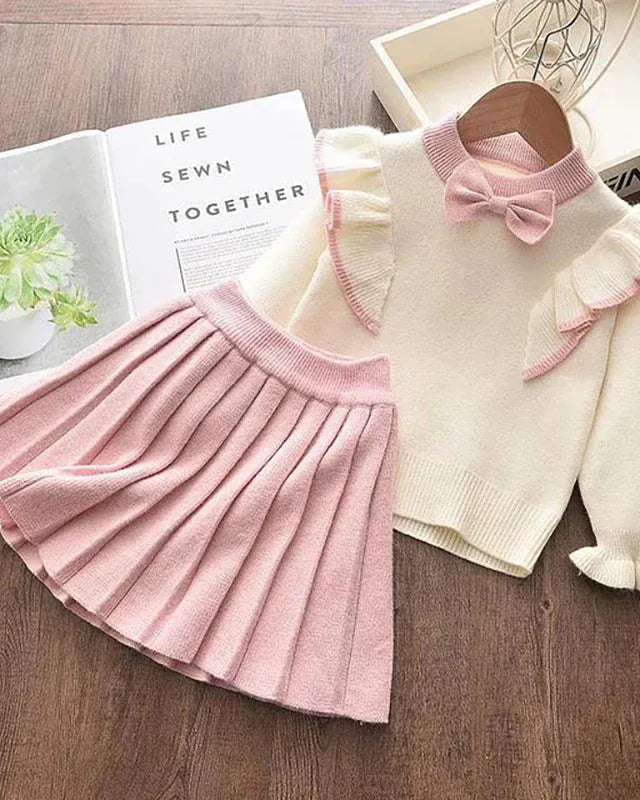 Trendy Kids Apparel Kids Clothing Girls Casual Knitting Set