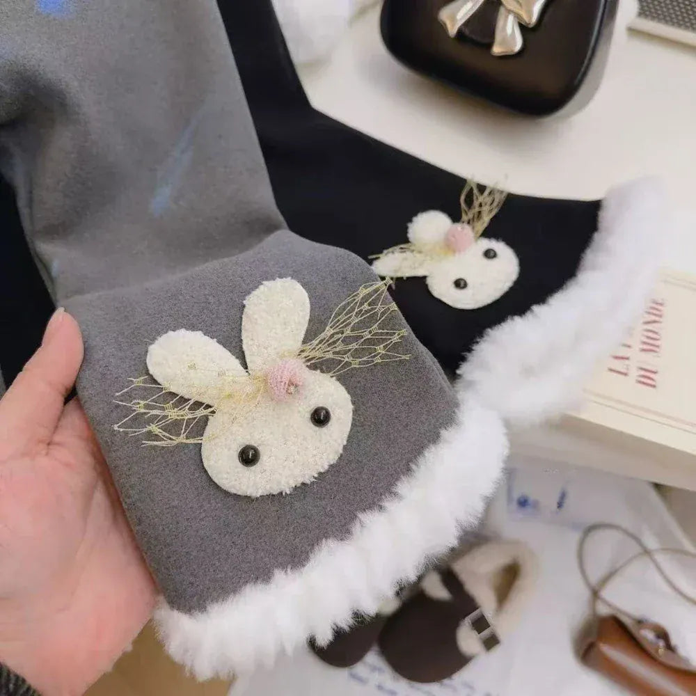 Trendy Kids Apparel Kids Clothing Girls' Casual Pants Cartoon Rabbit Decoration